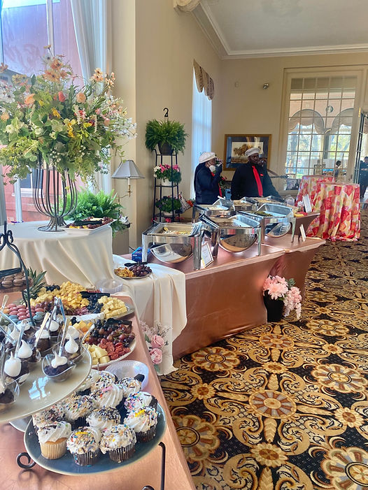 Elegant catering appetizers and food presentation